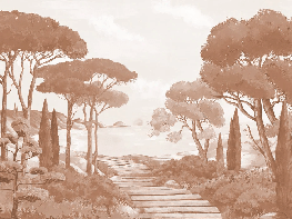 Tapete „Spaziergang in den Calanques“ Terrakotta