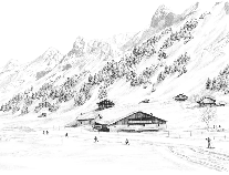 Carta da parati Clusaz sci di fondo montagna Confins