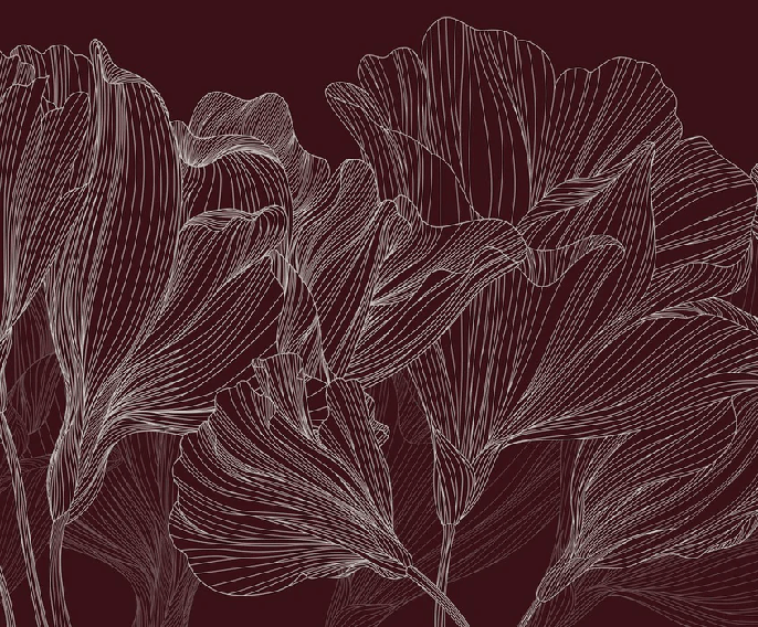 Carta da parati ristorante valse des fleurs bordeaux