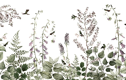 Papier peint fille douceur mauve