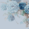 Carta da parati con fiori blu