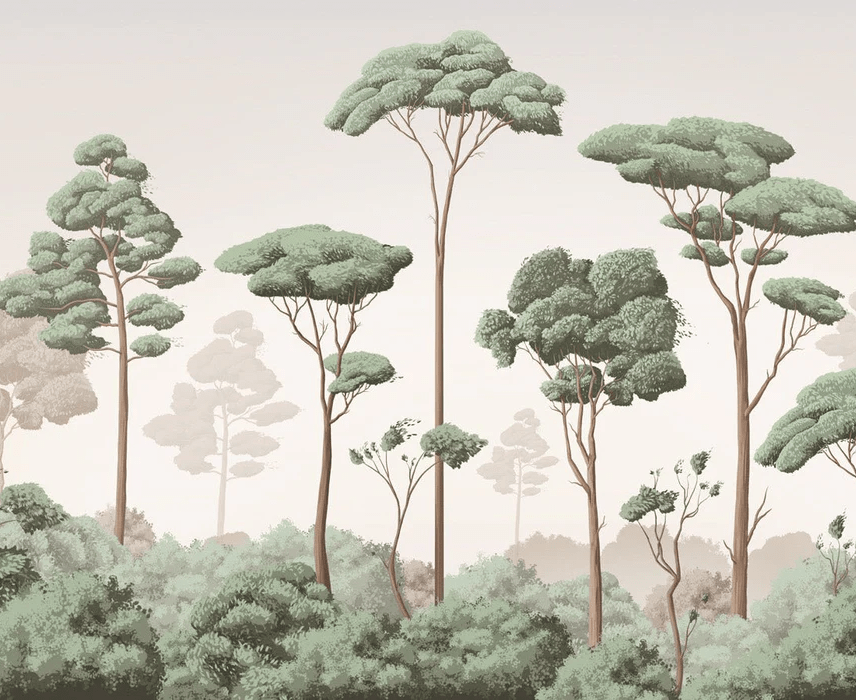 Papier peint brise légère pinède