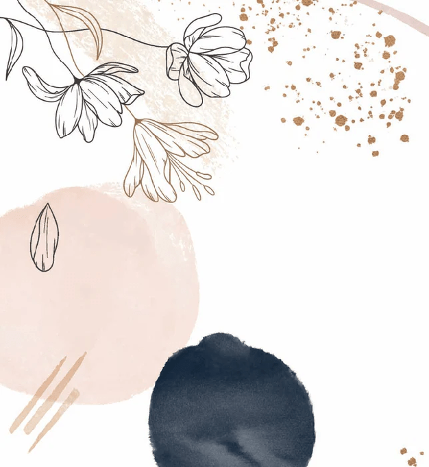 Tapete mit Formen und Blumen