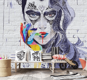 Graffiti vintage wallpaper