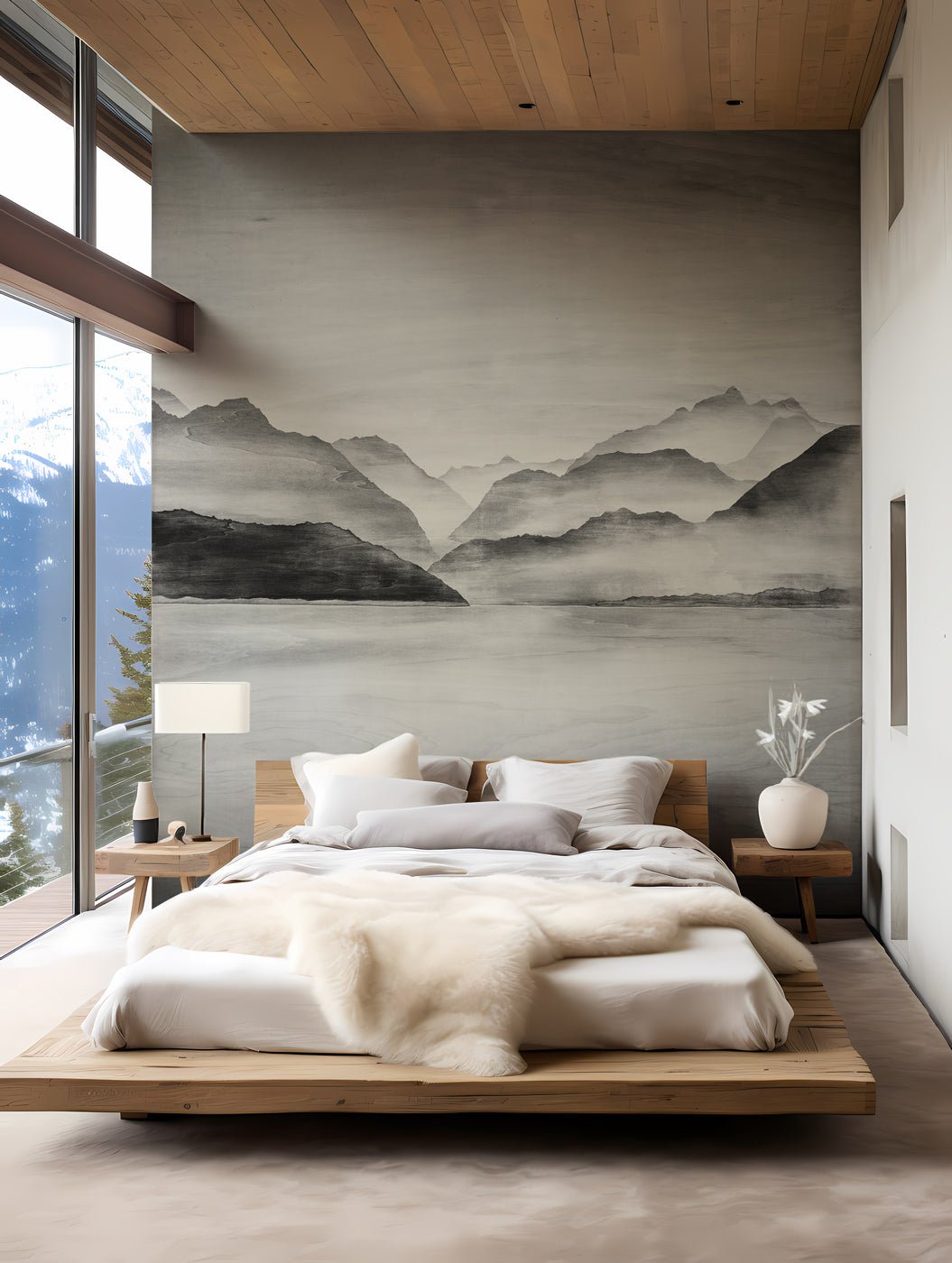 Papier Peint Sommets d’Argent | Les Bleus du Lac®, XXL, tendance