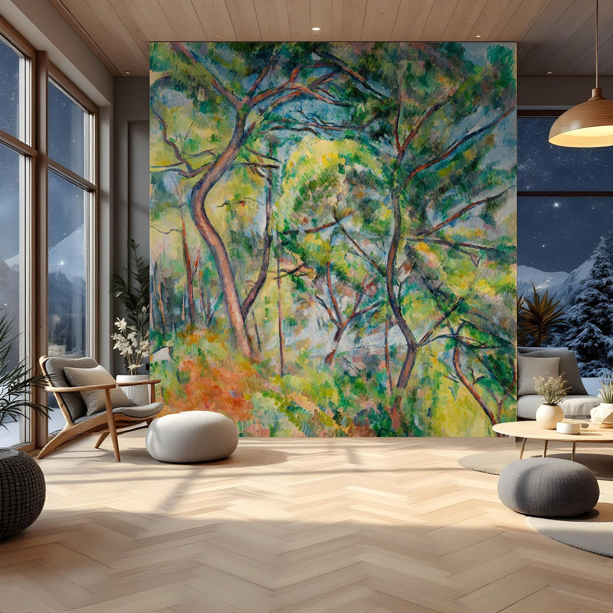 Carta da parati foresta di pini - Paul Cézanne