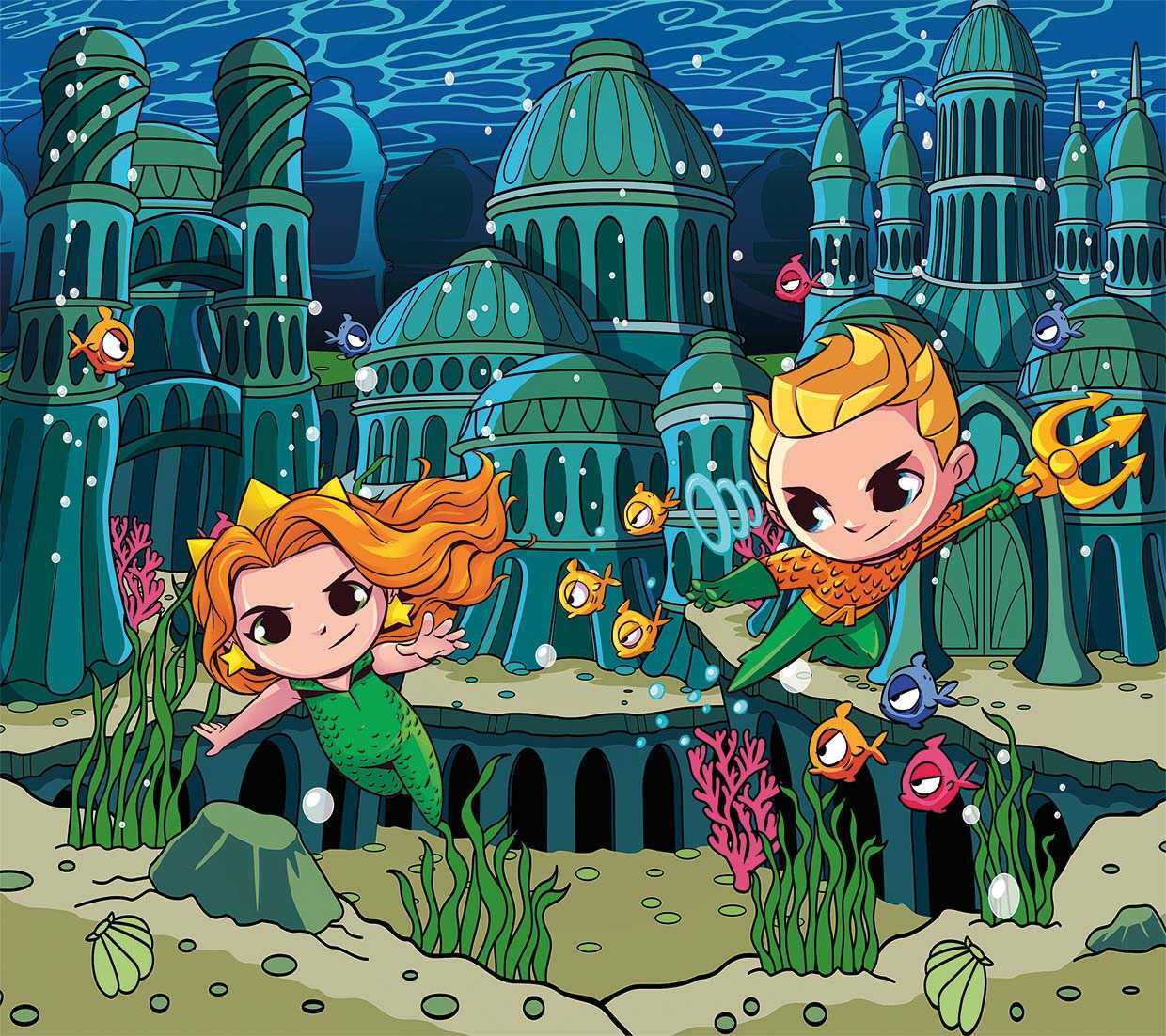 Papier peint panoramique justice league baby BD héro aqua, XXL, tendance