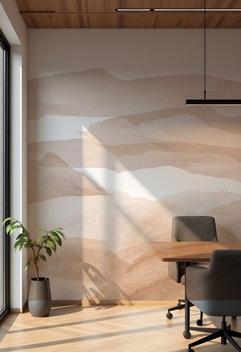 papier peint montagne douce pour bureau