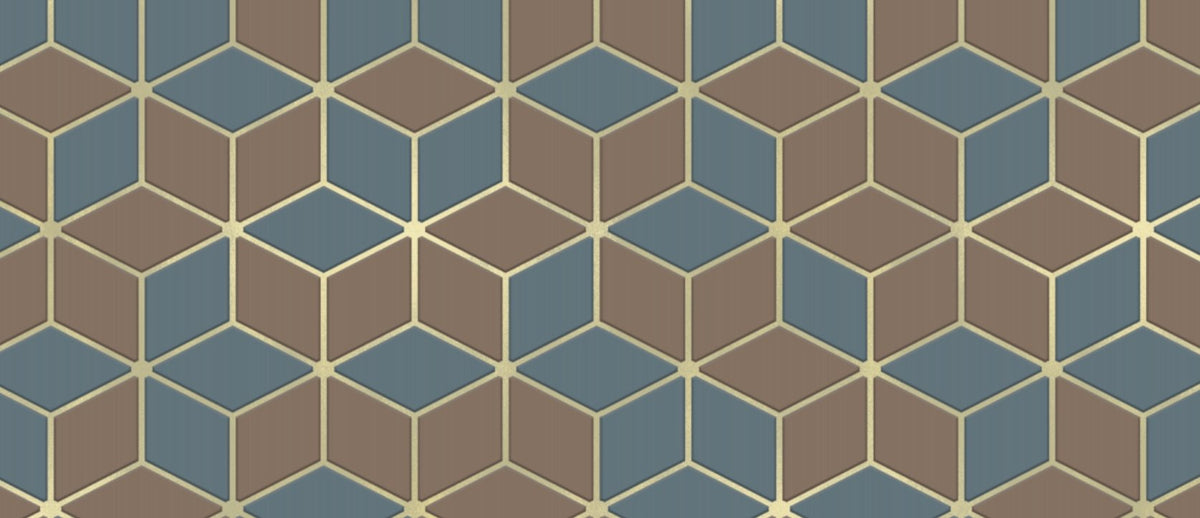 Tapete Geometrisch Abstrakt Gold L575cm x H250cm