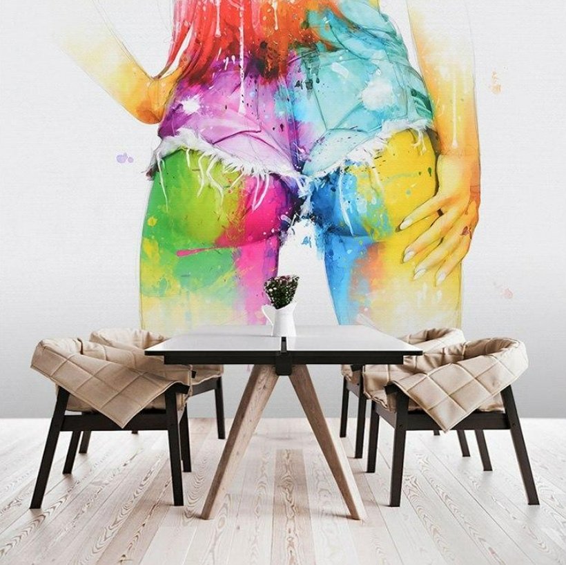 Tapete Gesicht Graffiti Malerei Teen Q B344cm x H246cm