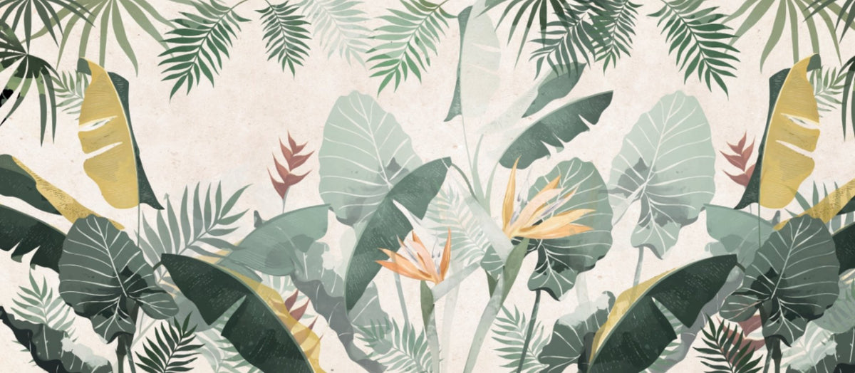 Tapete auf Maß Vegetation grün gelb B330cm x H145cm