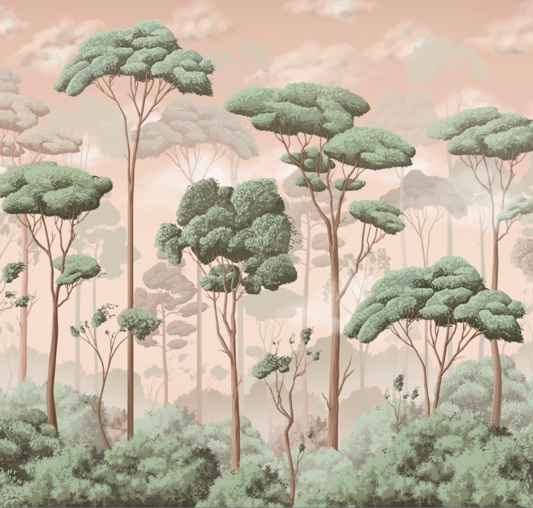 Panorama-Tapete Kiefernwald Volupté Jasmin B266cm x H253cm