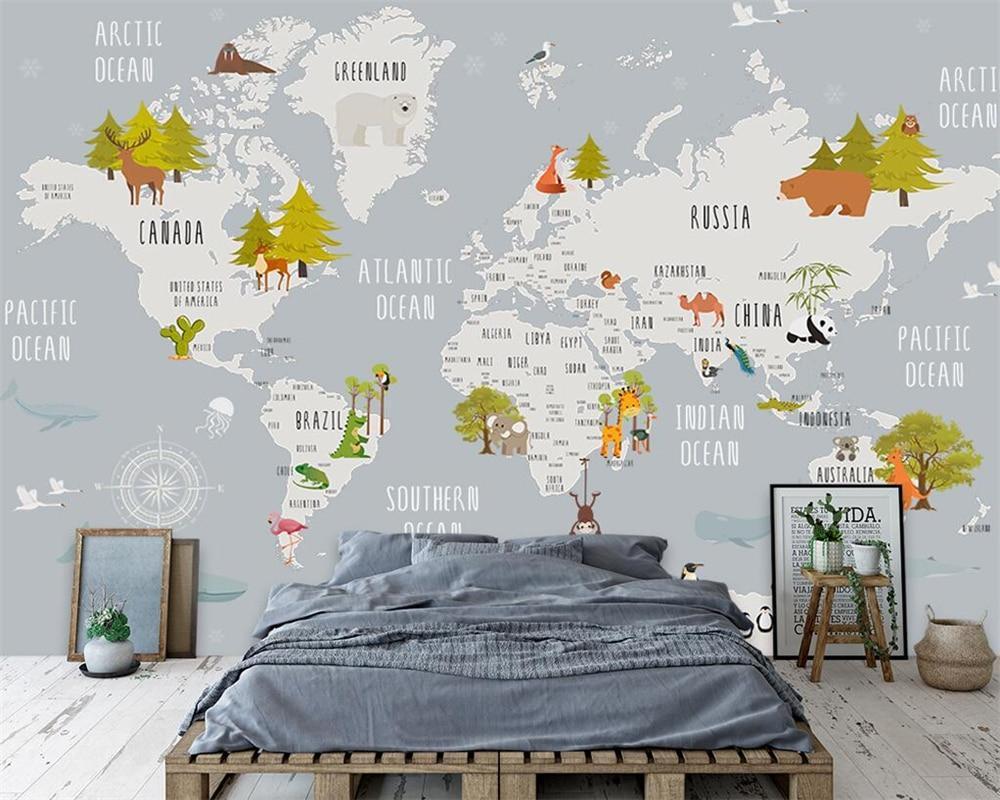 Papier peint Carte du monde enfant - papier peint sur mesure francais - muralconcept