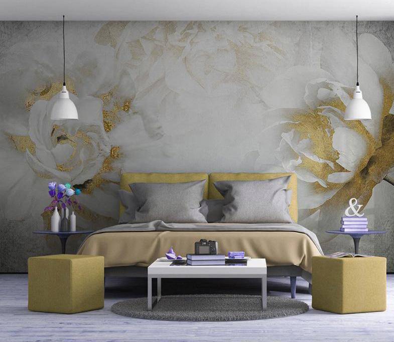 Goldene Blume Tapete