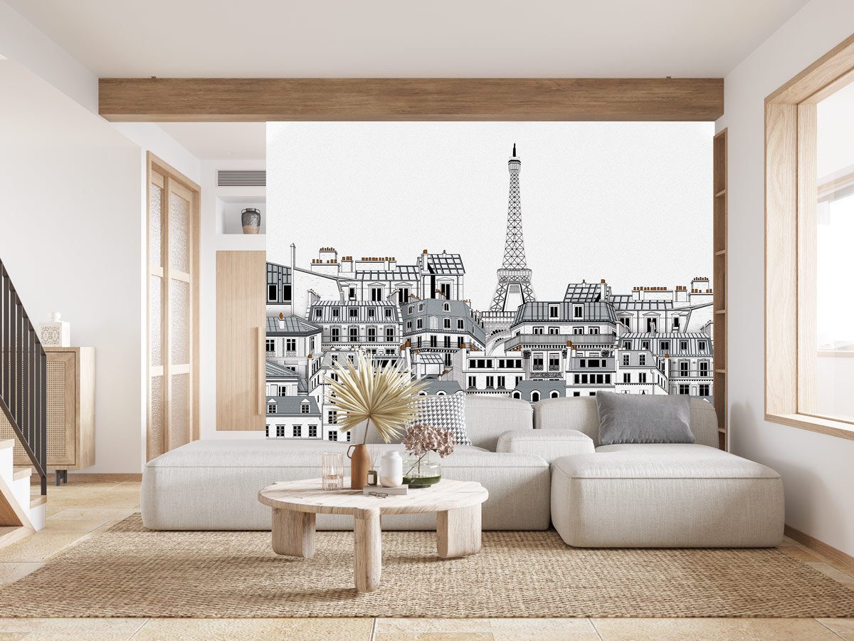 Papier peint Français les toits Parisiens - papier peint sur mesure francais - muralconcept
