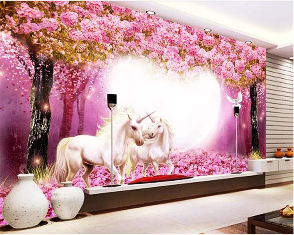 Enchanted Forest Tapete Einhorn