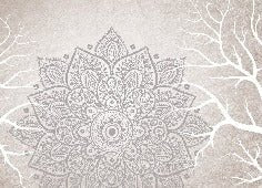 Carta da parati indiana in tessuto non tessuto con mandala bohémien