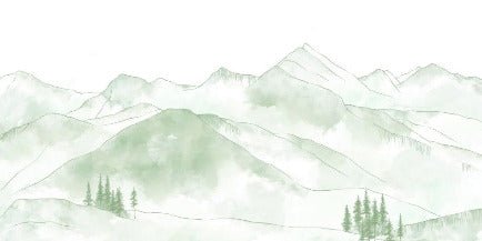 Tapete Bergkette der Aravis hellgrün