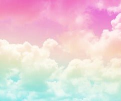 Papier peint nuage rose et bleu tendance