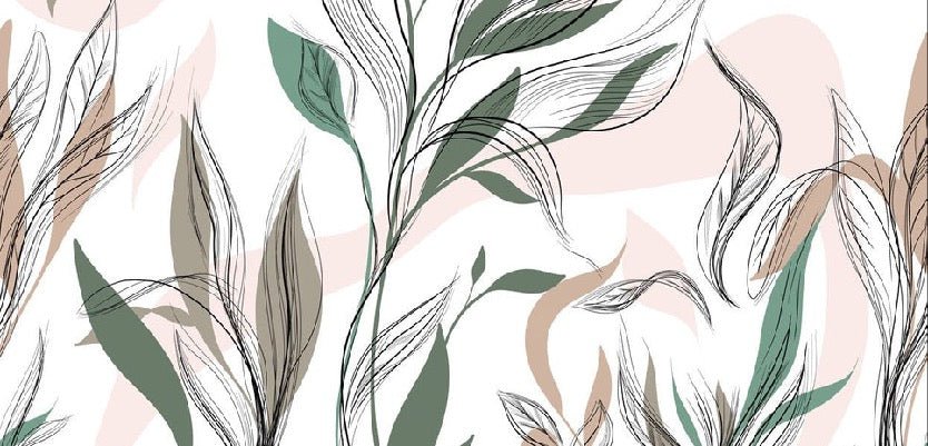 Papier peint panoramique fleur graphique, XXL, tendance