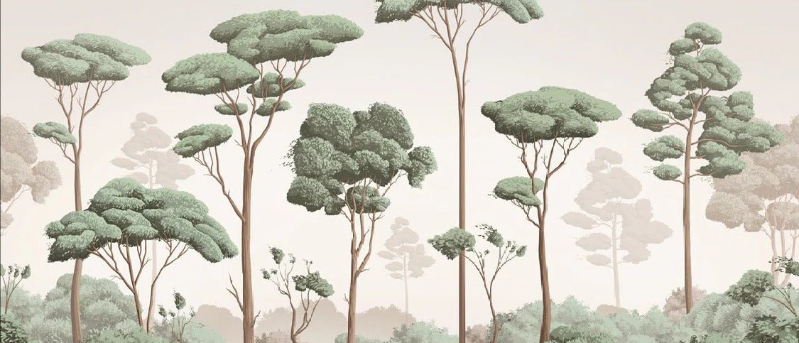 Papier peint brise légère pinède