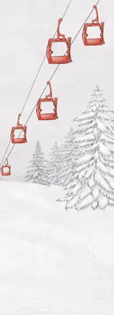 Papier peint montagne télécabine rouge, XXL, tendance