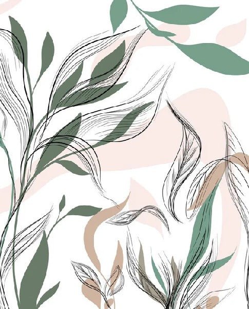 Papier peint panoramique fleur graphique, XXL, tendance