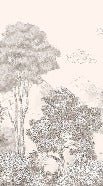 Beige panoramic Forests and Mountains wallpaper