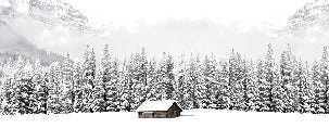 Panoramic mountain chalet wallpaper