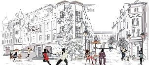 Papier peint restaurant balade parisienne, XXL, tendance