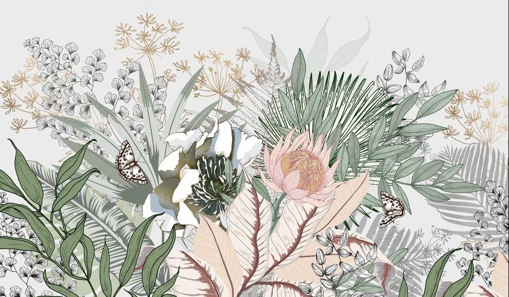Papier peint panoramique floral botanic, XXL, tendance