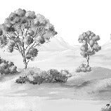 Papier peint paysage poétique noir et blanc, XXL, tendance