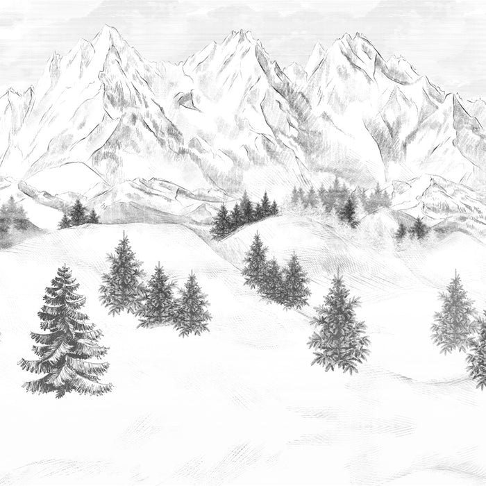 Papier peint montagne sommets de Chamonix, XXL, tendance