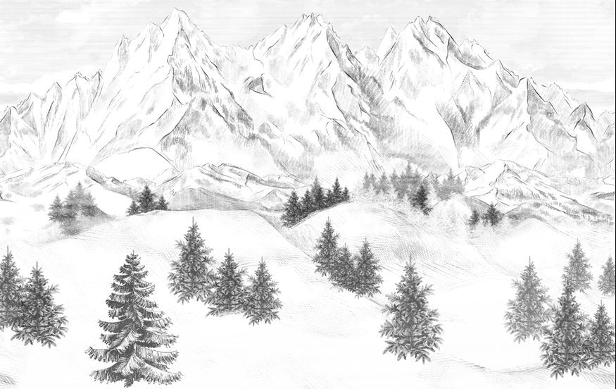 Papier peint montagne sommets de Chamonix