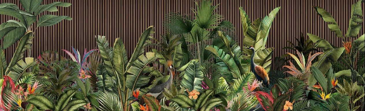 Papier peint panoramique tasseau végétal, XXL, tendance
