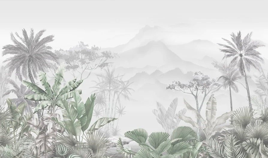 Papier peint tendance tropical vert, XXL, tendance