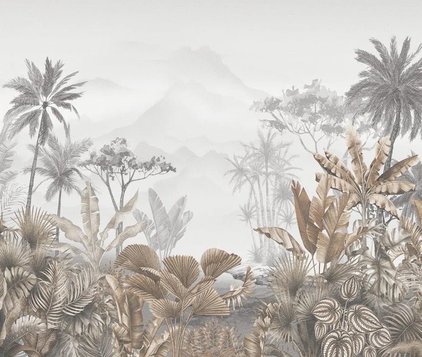 Papier peint tendance tropical sepia, XXL, tendance