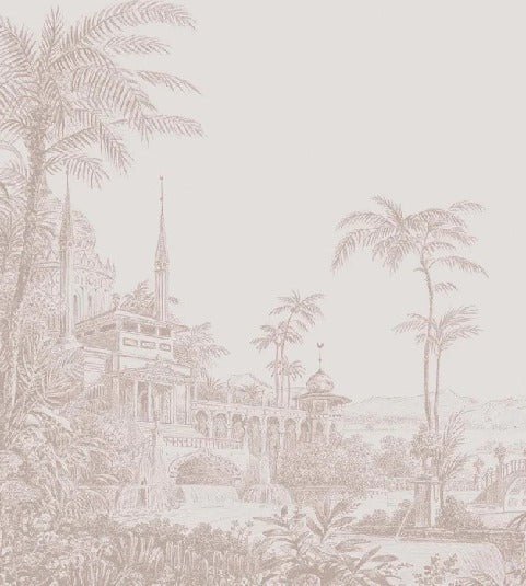 Carta da parati monocromatica della giungla dei templi
