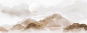 Carta da parati montagne velate – Bagliore seppia