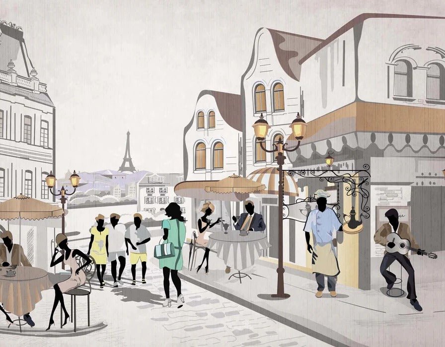 Papier peint français Paris café en terrasse, XXL, tendance