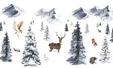 Papier peint enfant animaux dans la neige, XXL, tendance