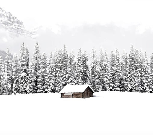 Papier peint panoramique chalet en montagne