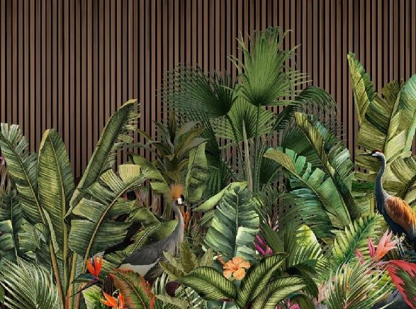 Papier peint panoramique tasseau végétal, XXL, tendance