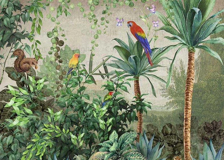 Papier peint Jungle Parrot, XXL, tendance