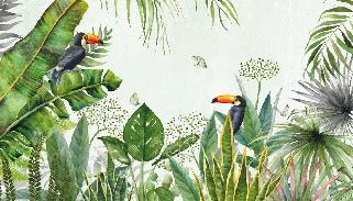 Jungle exotic bird wallpaper