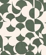 Papier peint rétro forme graphique vert, XXL, tendance