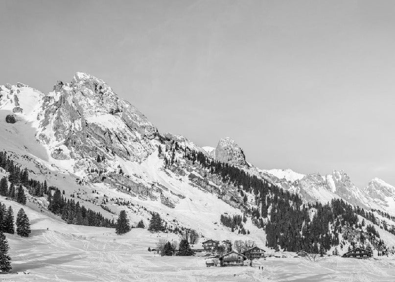 Carta da parati panoramica per chalet alpino