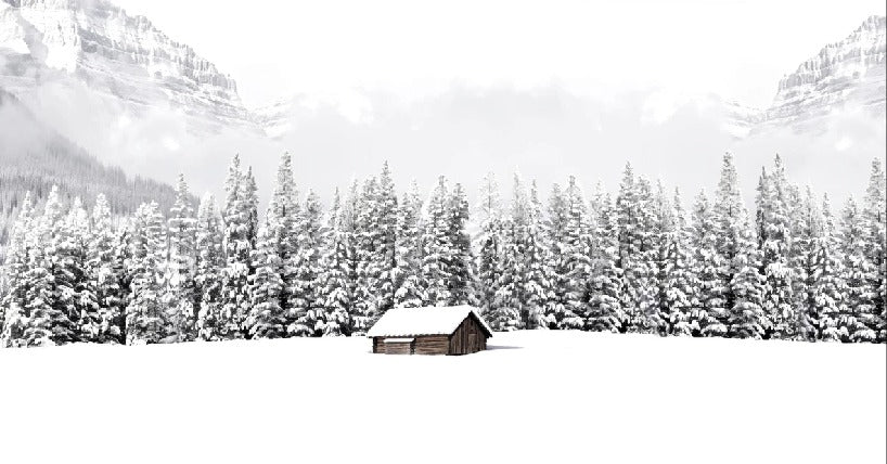 Papier peint panoramique chalet en montagne