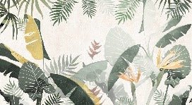 Papier peint sur mesure végétal vert jaune, XXL, tendance