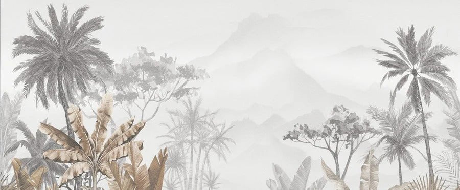 Papier peint tendance tropical sepia, XXL, tendance